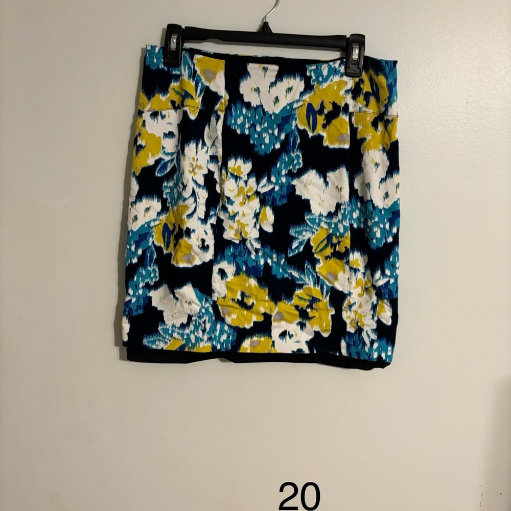 Lysse Yellow and White Mini Pencil Skirt Casual